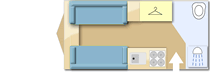 Bailey Unicorn Seville 2023  Caravan layout