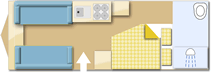Bailey Discovery D4-4 2025  Caravan layout