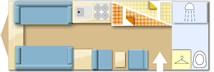 Bailey Phoenix 762 GT75 2024  Caravan layout