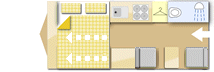 Swift Basecamp 3 Plus, 2024 caravan layout