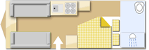 Bailey Unicorn Barcelona S3 2015  Caravan layout
