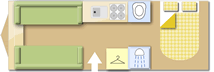 Swift Elegance Grande 835 2026 4 berth Caravan layout