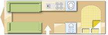 Buccaneer Commodore 2023 4 berth Caravan layout