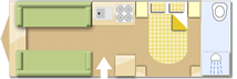 Swift Elegance Grande 845 2026 4 berth Caravan layout