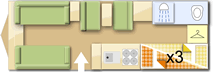 Elddis Avante 646 caravan layout