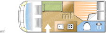 Benimar Mileo 331, 2018 motorhome layout