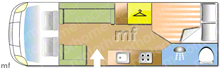 IH J500, 2009 motorhome layout