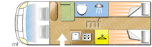 Ace 1200 RL, 2026 motorhome layout