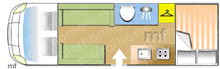 Ace 1500 GL, 2026 motorhome layout