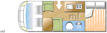 Pilote V54OG PREMIUM, 2024 motorhome layout