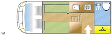 Autotrail F-Line F60, 2022 motorhome layout