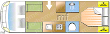 Autotrail Frontier Delaware, 2023 motorhome layout