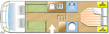 Rollerteam Zefiro 696, 2019 motorhome layout