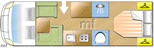 Autotrail F-Line F74, 2021 motorhome layout