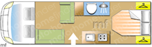 Rollerteam Zefiro 696, 2021 motorhome layout