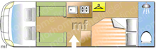 Bessacarr E584 2019 Motorhome layout