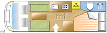 Autotrail Tracker EB, 2020 motorhome layout