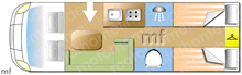 Burstner Brevio T645, 2014 motorhome layout