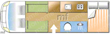 Autotrail Apache 632, 2019 motorhome layout