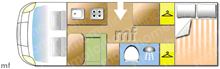 Wildax Aurora, 2014 motorhome layout