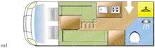 Leisuredrive Duetta, 1997 motorhome layout
