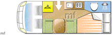 Rimor Katamarano 12P (12+), 2014 motorhome layout