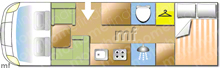 Frankia 8400i luxury class, 2007 motorhome layout